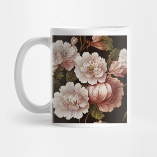 Vintage Pink and Green Floral Pattern Muted Tones Mug